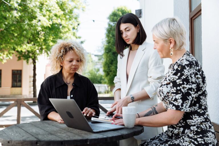 Women entrepreneurs discussing business strategies