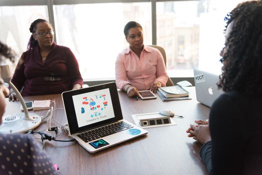 female founders collaborating on business strategy