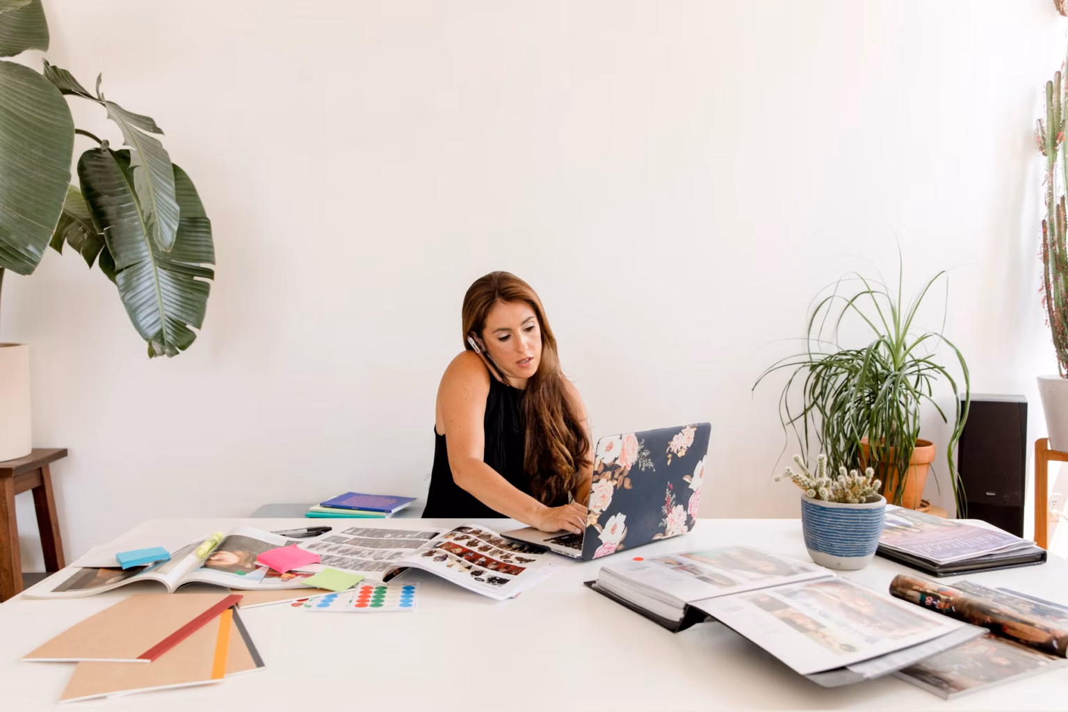 Female entrepreneur working in SME office