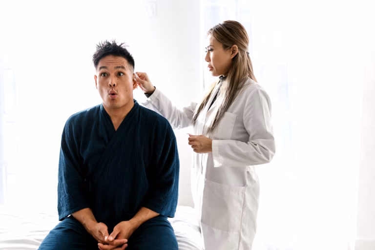 Japanese Women Hold Global Longevity Crown for 41st Year 2 A doctor and elderly patient in conversation at a Japanese medical clinic