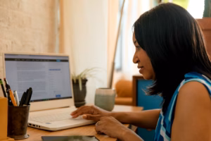 diverse female entrepreneur working on business growth