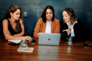 Woman using digital financial tools to manage a startup
