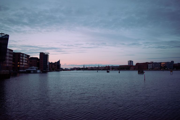 Copenhagen waterfront skyline at dusk, illustrating the club’s home city