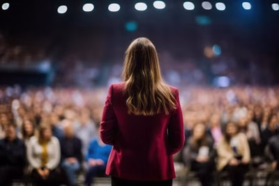 woman-speaker-stage-corporate-business-conference-entrepreneurship-conference-hall_210545-2937